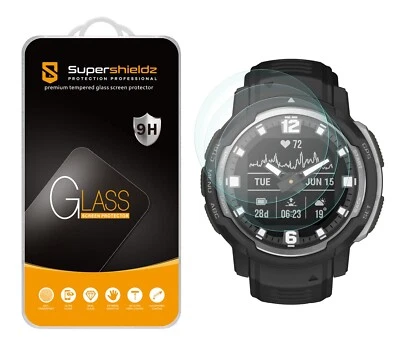 SUPERSHIELDZ 3X Tempered Glass Screen Protector for Garmin Instinct Crossover/ Solar