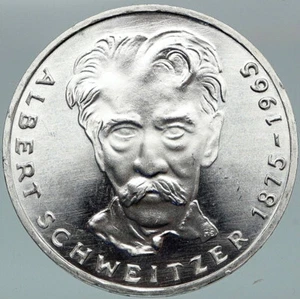 1975 GERMANY Nobel Prize Hero Albert Schweitzer OLD Silver 5 Mark Coin i88269 - Picture 1 of 3
