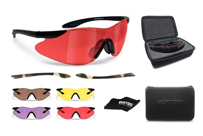 BERTONI IWEAR ITALY Bertoni Shooting Tactical Protective Glasses with 4 Interchangeable Lenses SH890