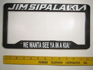 PLASTIC License Plate DEALER Car Tag Frame JIM SIPALA KIA Pennsylvania 14Q3 - Picture 1 of 1