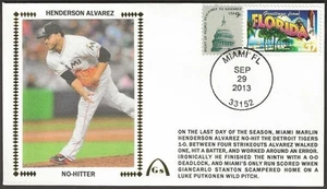 Henderson Alvarez Un-Signed No-Hitter Gateway Stamp Cachet Miami Marlins - Bild 1 von 5