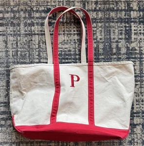 Vintage L.L. Bean Boat And Tote Canvas Tote Bag XL Made In USA Red Handles - Picture 1 of 9