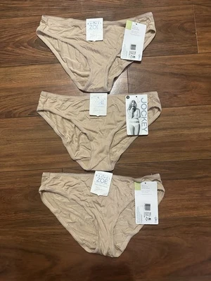 NWT Panties - Jockey Rachel Zoe Bikini Beige Modern Fit Small 3 PAIR Modal - Image 1 of 4