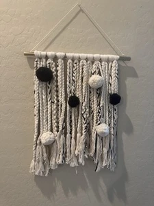 Macrame Wall Hanging Decor Boho Woven Wall Decor Modern Bohemian 20x23 Inches - Picture 1 of 6