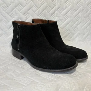 Enzo Angiolini Suede Elysian Ankle Boots Side Zip Black Women's Shoes Size 8 M - Picture 1 of 13