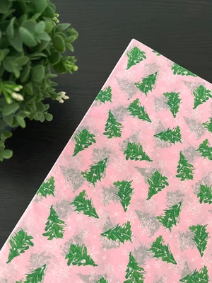 PINK CHRISTMAS Design Tissue Paper Sheet Choose Size & Package Amount - Image 1 of 4
