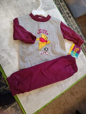 Winnie The Pooh Disney Welcome 2000 6/9 mesi vintage nuovo con etichetta set 2 pezzi Y2k - Immagine 1 di 4