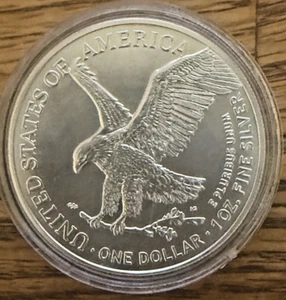 2021 Typ2 American Silver Eagle 1 oz. Stempelglanz - Neues Design Adler auf Rückseite! - Bild 1 von 2