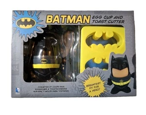 NEW Batman Egg Cup, Spoon & Toast Cutter Set - Breakfast Fit For A Hero - Picture 1 of 5