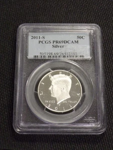 2011-S KENNEDY HALF-DOLLAR PROOF .999 FINE SILVER PCGS GRADED PR69 50¢ COIN - Picture 1 of 2