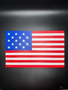 1977 American Flag Dissection Puzzle - Mind Bending Puzzle with 13 or 15 - Imagen 1 de 6