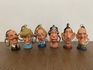 Vintage 80’s Spitting Image Keychain Keyring Full Set - Picture 1 of 2