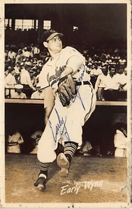 Cartolina ufficiale autografo baseball Early Wynn Cleveland Indians - Foto 1 di 2