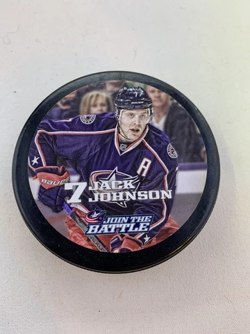 Columbus Blue Jackets Ice Hockey Puck NFL Canada Join The Battle Jack Johnson Cover