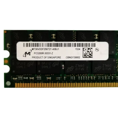 Micron 2GB PC-3200R MT36VDDF25672Y DDR 400 ECC Registered Server RAM Memory - Image 1 of 3