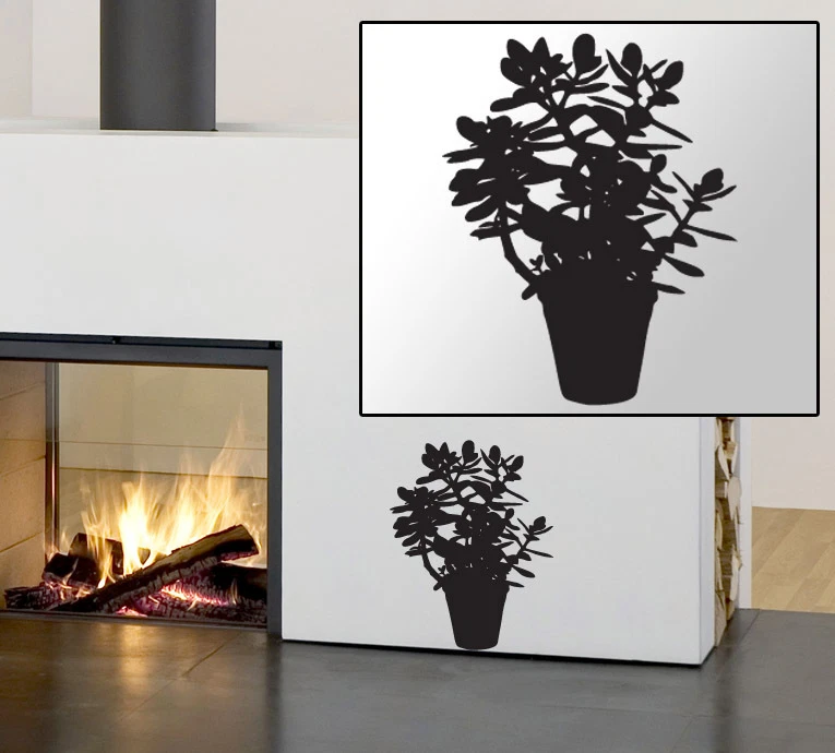 Calcomanía de pared de vinilo FGD Plant Silhouette 12" x 15" (Pp4)  Foto 1 de 1