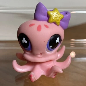 Littlest Pet Shop #513 Octopus Purple Bow Yellow Star Purple Clover Eyes - Picture 1 of 8