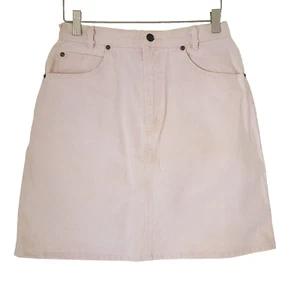 Vtg 80s  Pink Denim Jeans Skirt Size 13 28" waist Bareback Barbie High Rise USA - Picture 1 of 5