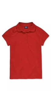 Nwt Girls Size L (14.5-16.5) Izod Red Polo Performance Shirt Uniform Plus - Picture 1 of 3