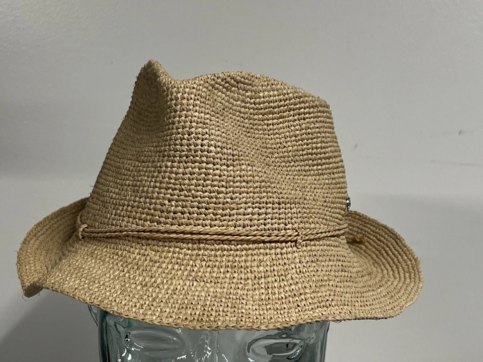 Helen Kaminski Juvenil Fai Natural Rafia Paja Fedora Sombrero Nuevo con Etiquetas Niño Talla S Foto 1 de 4