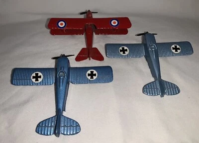 3 VTG JUNKERS J10 #602 604 DIE CAST PLANE GERMAN WWI PROP WHEELS INTACT 2.25"x3" - Image 1 of 4