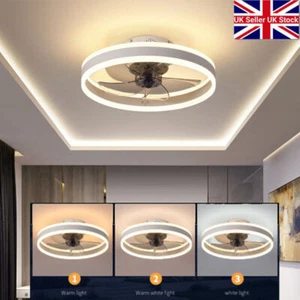 LED Ceiling Fan Lights Dimmable Living Room Chandelier Lamp with Remote Control - Picture 1 of 12