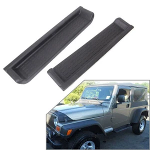 2 Pcs Black ABS Car Door Sill Entry Guard For Jeep Wrangler TJ 1997-2006 2005 04 - Picture 1 of 7