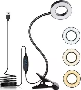 LED Desk Lamp Clip On Eye Protection Light 10 Brightness Levels 3 Color Mode NEW - Picture 1 of 8