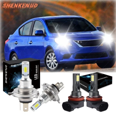 Combo de faros LED para Nissan Versa 2007-2018 H4+H11 bombillas luz baja Foto 1 de 4