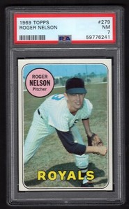 1969 Topps #279 Roger Nelson PSA 7 NM T1969279psa