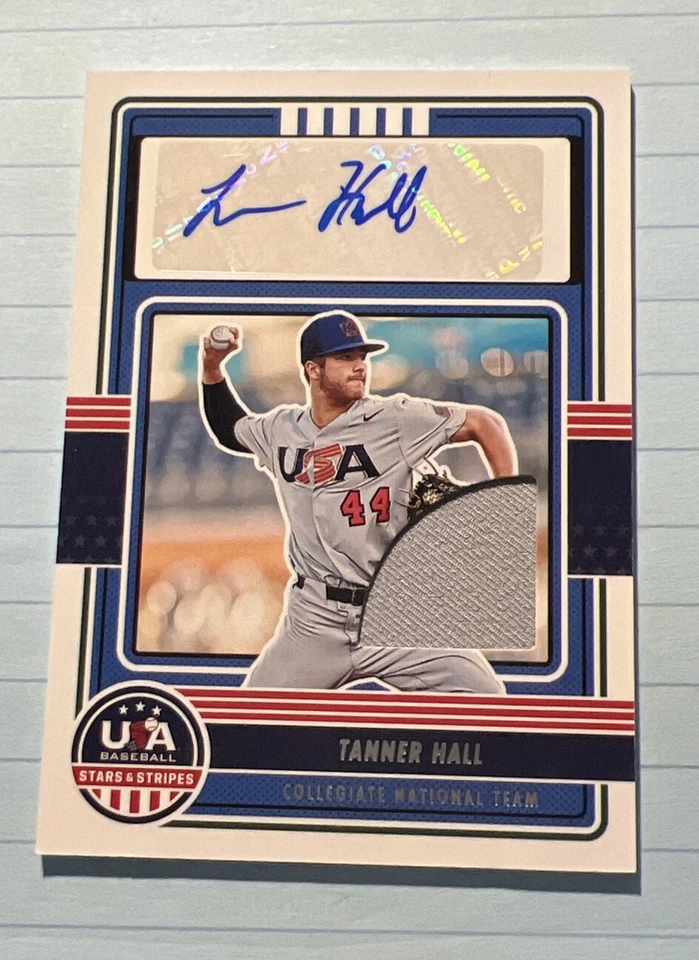 2023 Panini USA Stars & Stripes Auto Relic Tanner Hall RC Twins - Image 1 of 2