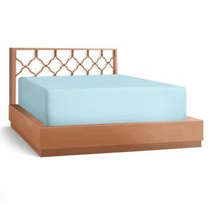 21” Extra Deep Pocket Ultra Soft Fitted Sheet with Corner Straps, Queen - Aqua - Afbeelding 1 van 5