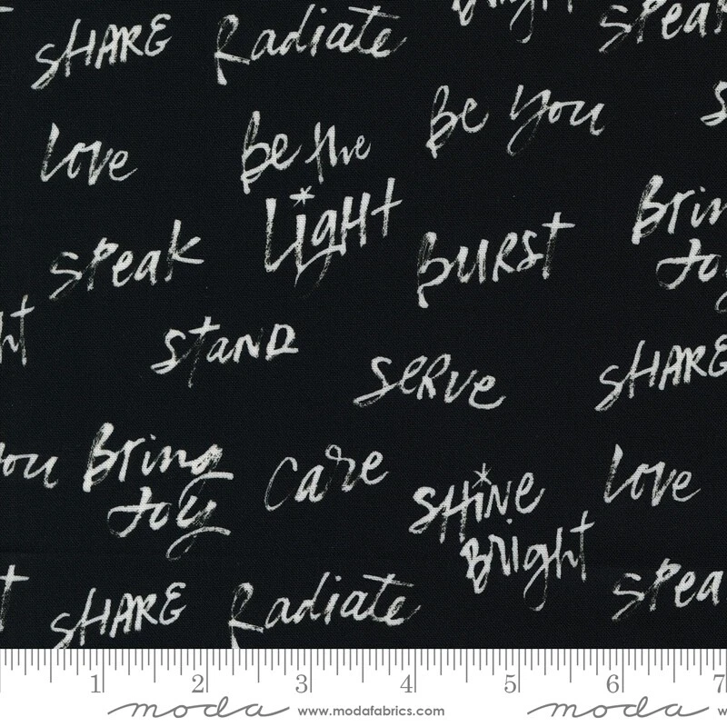 Playgrounds Uplifting Text Ink Black Amarilys Henderson for Moda 1/2 YD 2266 12 - Image 1 of 1