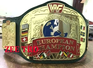 Block Logo European World Wrestling Federation Championship belt 4mm Zinc - Picture 1 of 7