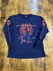 Vintage Spiderman 2002 Movie Promo Long Sleeve Shirt Size M Mens Marvel - Picture 1 of 20