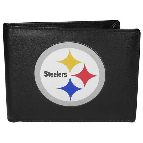 Siskiyou Sports NFL Unisex Pittsburgh Steelers Bi-fold Wallet Large Logo Cover