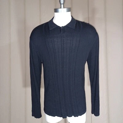 Suéter DOCKERS Para Hombres Grande Negro Rayas Solapa Ligero Cálido Elegante Elegante Foto 1 de 4