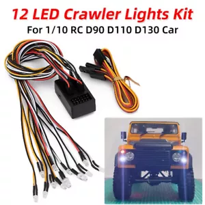 Kit luci flash auto RC 12 LED fari luce di accensione luce freno per auto 1/10 RC - Foto 1 di 9