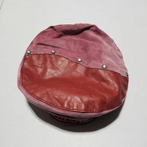 Vintage Red Beret Y2k Hat Cap Casual Leather Beanie Girly Pop Style Aesthetic - Picture 1 of 3