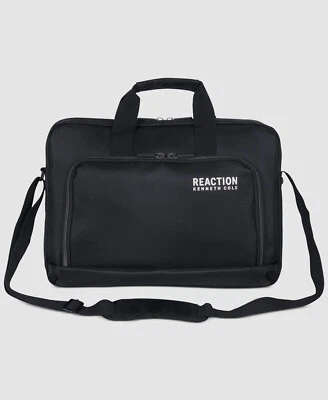 $100 Kenneth Cole Hombres Negro Maletín Estuche Funciona Computadora Cremallera Bolso Mensajero Foto 1 de 4