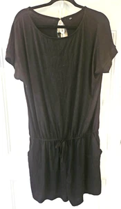 Womens Size 2XL XXL 2 Pockets Jumper Black Draw String-fd87 - Picture 1 of 6
