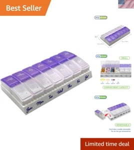 Compact 7-Day Pill Case - AM/PM Compartments for Easy Daily Medication Tracking - Picture 1 of 8