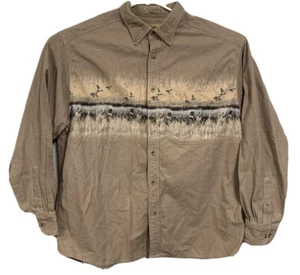 Cabelas Deerskin Soft Chamois Long Sleeve Button Down Shirt Bird Dog Hunting XL - Picture 1 of 10