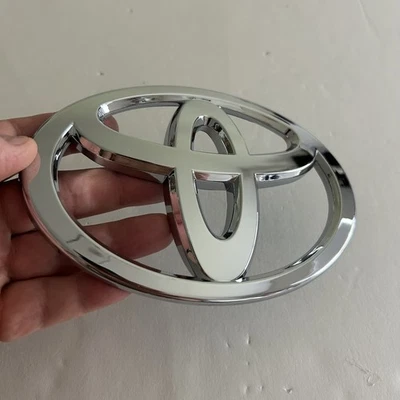 Front Grille Silver Emblem Chrome Badge for Toyota Sequoia Tundra Logo - Image 1 of 4