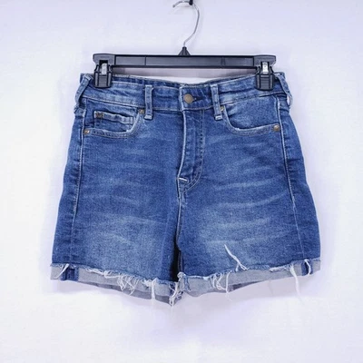 True Religion Jennie Curvy High Rise Shorts Denim Jean Distressed Blue Size 27 - Image 1 of 4