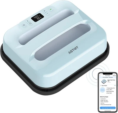 Heat Press 12"X10",Smart Heat Press Machine with Built-in Bluetooth for T-Shirts - image 1 of 4