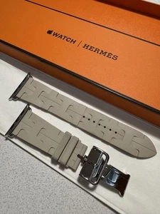 Hermès Kilim Sport Soft Rubber Apple Watch Strap Beton Color 46mm Compatible - Afbeelding 1 van 8