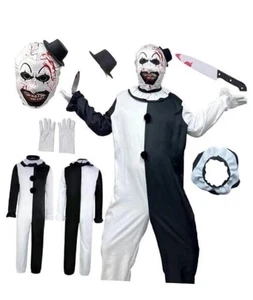 Neu Art Terrifier der Clown Cosplay 6 Stck. Gruseliger Kostüm Overall Halloween - Gr.S - Bild 1 von 11