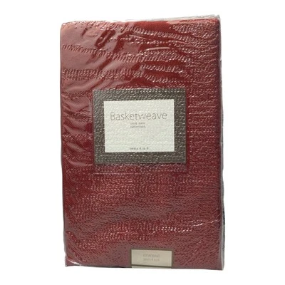 Nuevo mantel Basketweave rojo cereza 60" asientos redondos 4-6 poliéster fácil cuidado Foto 1 de 4