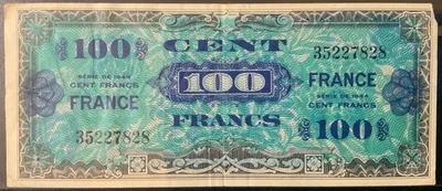 1944 FRANCE MILITARY PAPER MONEY - 100 FRANCS BANKNOTE! - Image 1 of 2